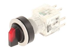 Mazo 23.001.328 Bombilla elección Interruptor, acero inoxidable, 3 posiciones, tast Contacto donante y 1 Abridor con portalámparas t5,5 K, LED 24 V, transparente/blanco/rojo (2 unidades)