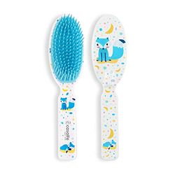 Brosse à cheveux pour bébé de 9 à 17 mois - Avec pointes souples et souples - Idéal pour nettoyer la côte lactée sans douleur ni inconfort - Sans BPA - Avec dessin de renards - Ecofriendly - Casalfe