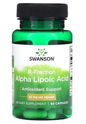 Swanson Ácido Alfa Lipoico Fracción R 50mg - Potente Antioxidante y Apoyo Metabólico - 60 Cápsulas de Alta Potencia
