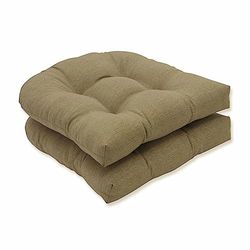 Pillow Perfect Esterni/Interni Monti Chino Cuscini di Seduta Trapuntati (Schienale Rotondo), Poliestere, Tortora, 2 Count (Pack of 1)