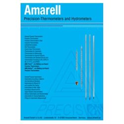 Thermomètre Amarell® Réglable NS, forme fermée, -10+150:1°C, remplissage spécial rouge, partie supérieure 250x10mm, adapté à la vérification gouvernementale
