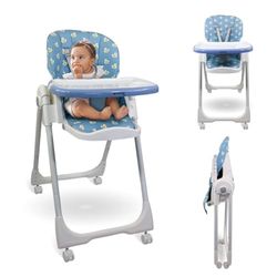 Mobiclinic®, High Chair for Baby, Baby Highchair, Folding, Convertible into High Chair, Simba, 5-Point Harness, Baby and Toddler Chair, Wheels with Brakes, Removable Tray, Washable, Adjustable (Duck)