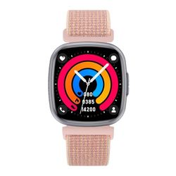 Knauermann Neo 2 (2025) - Negro Rectangular - Reloj Salud Smartwatch - ECG - Función HRV - BT Bluetooth - Apnea del sueño - Presión Arterial - Velcro Rosa, Höhe: 42mm; Breite: 40mm; Dicke:, Höhe: