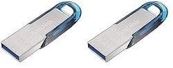SanDisk Ultra Flair 64 GB USB 3.0 Flash Drive, Upto 150MB/s read - Blue (Pack of 2)