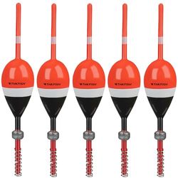 THKFISH Visdobbers Visdobbers Balsa Hout Floats Lente Bobbers Slip Bobbers voor Crappie Panfish Snoekbaarzen 5,2 cm* 2,9 cm* 14,9 cm 5 stks Rood