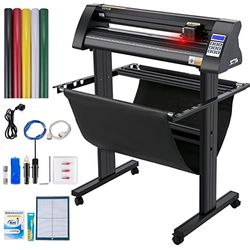 VEVOR Vinyl Snijplotter, 720mm Snijplotter Machine, LEDscherm Vinyl Cutter Plotter, Semi-automatisch Ingebouwd Optisch Oog Lasergeleiding, Compatibel met SignMaster-software voor Windows met Standaard