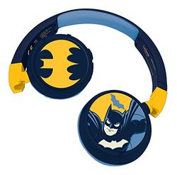 Lexibook Batman 2-in-1 Bluetooth ve Kablolu Kulaklık Mic ve Kontrol Düğmesi ile, Uzun Ömürlü Şarj Edilebilir Pil, HPBT010BAT