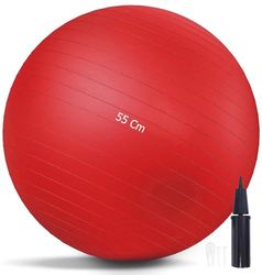 G5 HT SPORT Premium multifunctionele pilatesbal, barst niet, 55/65/75/75 cm, inclusief pomp, pilates, oefeningen, gymnastiek en yoga, diameter 55 cm (voor maximale hoogte 167 cm)