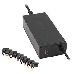 NGS W-70W - Cargador Universal Automático 70 W para Ordenador Portátil, Cargador con Salida USB 5V-2A y 9 Adaptadores Compatibles con HP, DELL, ASUS, Lenovo, Acer