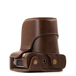 Megagear Mg173 Fujifilm X-A5, X-A3, X-A2, X-A1, X-M1 Ever Ready Custodia In Finta Pelle Per Fotocamera Con Tracolla Marrone Scuro