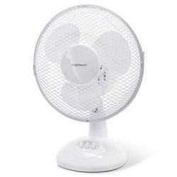 Ventilador de Mesa 9" con 3 Aspas y 2 Velocidades en Color Blanco, Ideal para Refrescar Espacios Reducidos.