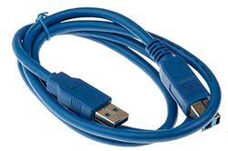 RS PRO USB-kabel, USBA/USB B, 1m USB 3.0 blauw