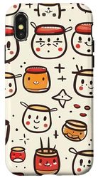 Coque pour iPhone X/XS Tambours colorés Kawaii Taiko