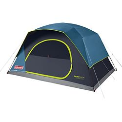 Coleman Skydome 4 Tente de Camping Grande Taille pour 4 Personnes, Technologie Dark Room pour Un habitacle Plus Sombre et Frais, Montage Plus Rapide, Sol entièrement intégré, 100% imperméable