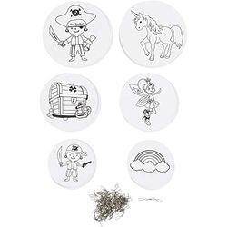 Móviles con motivo, piratas y unicornio, D: 12+15+18 cm, 300 g, blanco, 60pcs