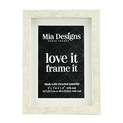 Mia Designs Picture Frame Ivory Birdseye Maple 5x7 13x18 Cm Photo Frame for Desk, Wall and Table Top in Eco-friendly PS material Environmentally Friendly Freestanding Frame