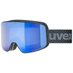 Uvex pyrit FM - lunettes de ski pour adults - Catégorie de filtre 2 - champ de vision élargi et anti-buée - black matt dl/blue-clearS2 - one size