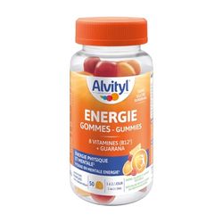 Alvityl Energie Gummies - 8 vitamines & Guarana – Energie physique et mentale – 50 gummies - Dès 18 ans