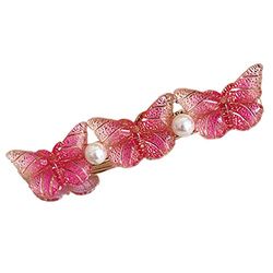 Generic CEO7 Butterfly Pearl Hair Clip, Acrylic