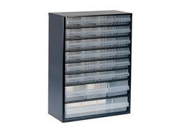 raaco Casiers à Tiroirs C9-28, avec 28 Tiroirs en Plastique, Charge 26.4 kg, 15 x 30.6 x 41.7 cm, Montable au Mur, pour Rangement Garage & Atelier, Rangement Visserie Atelier