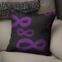 BonaMaison Decoratieve Kussensloop, Paars en zwart Kussenhoezen Bank, Zitkussen, Decoratieve Kussenhoesjes, Kussensloop; Sofa, Slaapkamer, Kantoor, Auto 43x43 Cm - Ontworpen en Vervaardigd in Turkije
