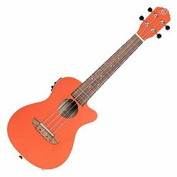 Ortega Guitars Concert Ukulele Electro-Acoustic – Earth Series – with Cutaway – Okoume, Orange (RUPUKI-CE)