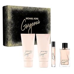 Gorgeous by Michael Kors for Women – 4 pz Gift Set 3,4oz EDP Spray, 3,4oz Body Lozione, 3,4oz Shower Gel, 0,33 oz EDP Spray