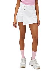 Koton Dames Cotton Pocket Button Detail Denim Skort Shorts, wit (000), 36