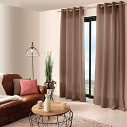 ED ENJOY HOME Basic Cortina decorativa, poliéster, vison, 140 x 240 cm