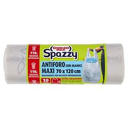 Domopak Spazzy Anti-perforatiezakken met handgrepen, afvalscheiding, 110 l, neutraal, transparant, 330 g