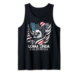 Loma Linda California 4th Of July USA American Flag Camiseta sin Mangas