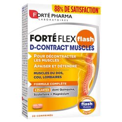 Forté Pharma - Forté Flex Flash D'Contract Muscles - Complément Alimentaire Décontractant Musculaire Détente des muscles - Quinquina Magnésium Sureau Prêle - 20 comprimés, 2/jour