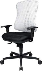 Topstar Head Point SY ergonomische bureaustoel, bureaustoel, verzonken zitting (in hoogte verstelbaar), stoffen bekleding wit/zwart