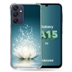 Cokitec Versterkte hoes voor Samsung Galaxy A15 4G / 5G witte lotusbloem