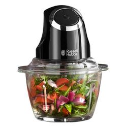 Russell Hobbs Desire 24662 - Mini picador eléctrico de frutas y verduras, cuenco de vidrio de 1 litro con capacidad de alimentos de 500 ml y tapa de almacenamiento, piezas aptas para lavavajillas,