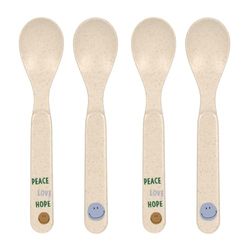 LÄSSIG kinderlepelset (4-delig) kinderbestek zonder melamine, BPA-vrij, voor vaatwasser en magnetron/lepelset Happy Rascals Smile
