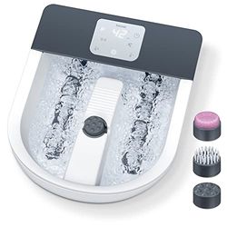 Beurer FB 60 Hidromasaje para pies Wellness, spa para pies con función de masaje, calentamiento del agua hasta 48°C, utilizable en frío y caliente, baño de pies hasta la talla 53