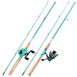 Sougayilang Hengel en haspel combo, 2-delige 5-voet 6-inch grafiet & glasvezel hengel, duurzaam en sterk, Quickset anti-omgekeerde vismolen (2 stuks) (PLQB & ZB-BLUE-2 stuks)
