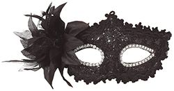 FIESTAS GUIRCA Svart ögonmask med blomma