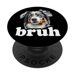 Bruh Bro Kids Blue Merle Australian Shepherd Lover PopSockets PopGrip Adesivo