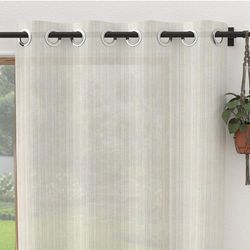 Soleil d'ocre, Visillo con Ojales, Ventana de 280 x 250 cm Bella Oro