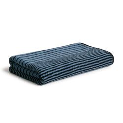 Möve Illusions Dancing Lines - Telo doccia in 100% cotone, 67 x 140 cm, colore: Blu acciaio/Nero
