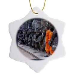 3dRose Siam Reap, Cambodia, Buddhist Monks at Angkor Wat-As40 Gje0132-Gavriel Jecan Snowflake Ornament, Multi-Colour, 3-Inch
