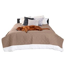 Furhaven Medium/Full Size Waterproof & Non Slip Quilted Twill Mattress Furniture Protector Cover, Washable - Brownstone, Medium/Full Size