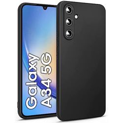 Hoes voor de Samsung Galaxy A34, Samsung A34, hoes, extreem dun, zacht, TPU, dun, schokbestendig, krasbestendig, mat zwart