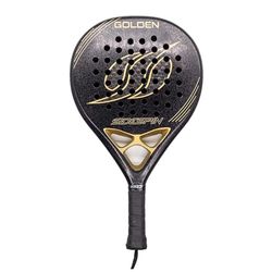 SideSpin Raquette de Padel Golden 12 K Full Carbon Arenosa avec Puissance + contrôle + Effet Unisexe Adulte, Noir Doré, Universel Taille Universelle