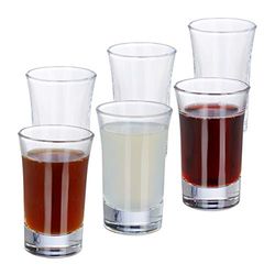 Relaxdays Conjunto de seis copos para shots, conjunto de copos para tequila, 4 cl, adequado para máquina de lavar louça, transparente