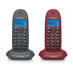 Motorola C1002lb+ Gris Granate Teléfono Fijo Inalámbrico Pack Duo Con Manos Libres