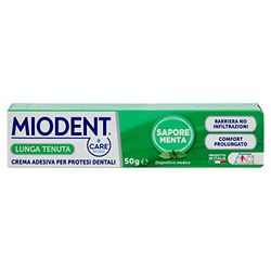 CARE for you MIODENT Crema Adesiva per Protesi Dentali – Crema per dentiere a Lunga Tenuta, Barriera Anti-Infiltrazioni, Comfort Prolungato, Sapore Menta, 50 g