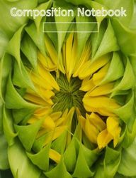 Sunflower Bud Composition Notebook: College Ruled 7.44 x 9.69" 120 pages